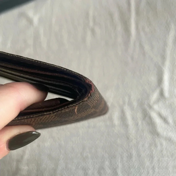 Genuine Men's Louis Vuitton Damier Brown Bifold Wallet W Dust Bag & Box CA1013 - Picture 8 of 16